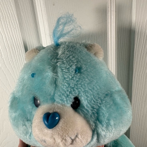 VINTAGE 1983 Kenner Care Bears TEAL Shooting Star WISH BEAR Plush Toy 13” - Picture 4 of 8